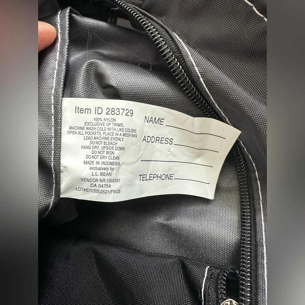 L.L. Bean Black Tote Duffel Bag